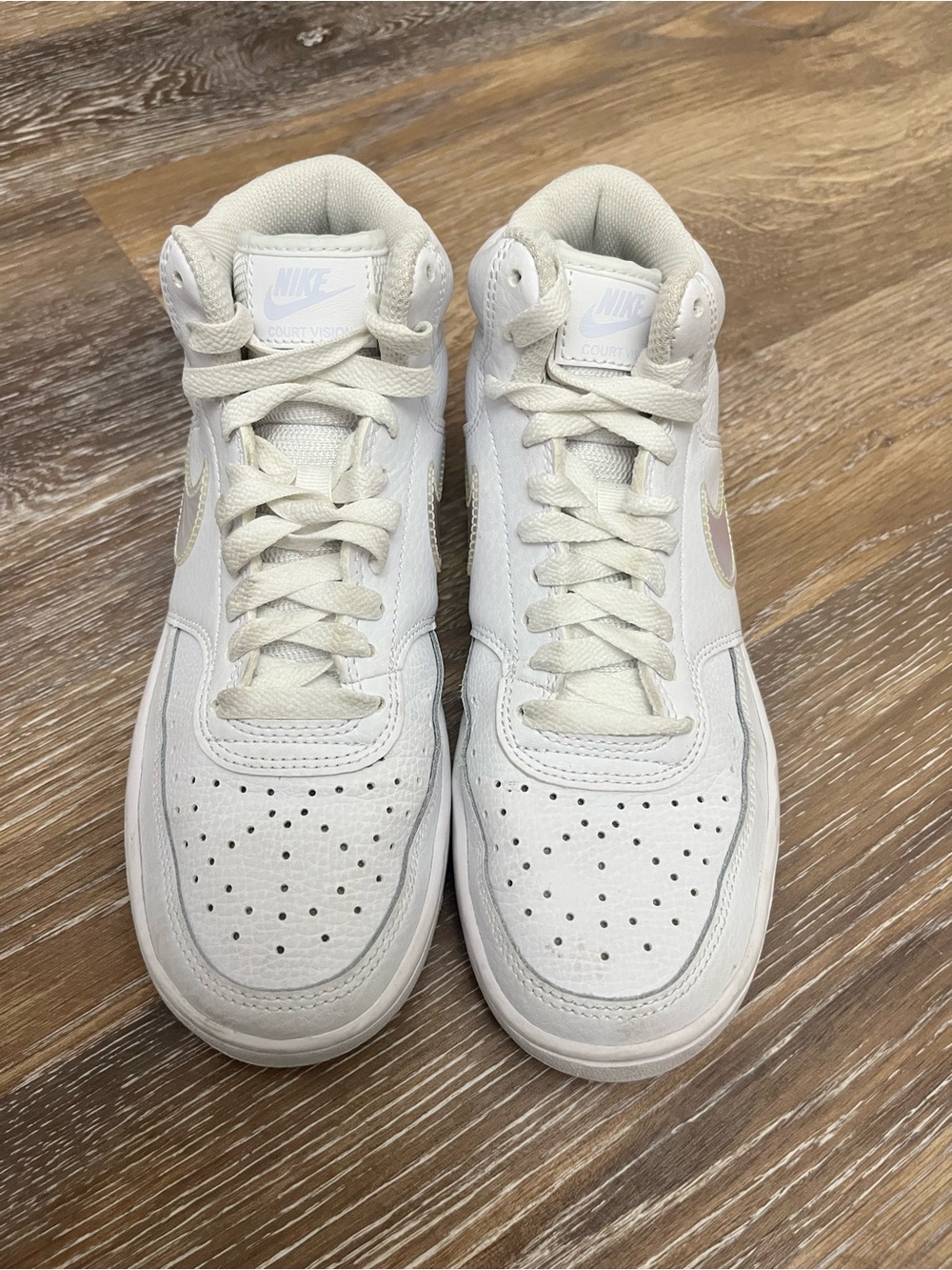 Nike Off-White/Tan Mid-Top Sneakers